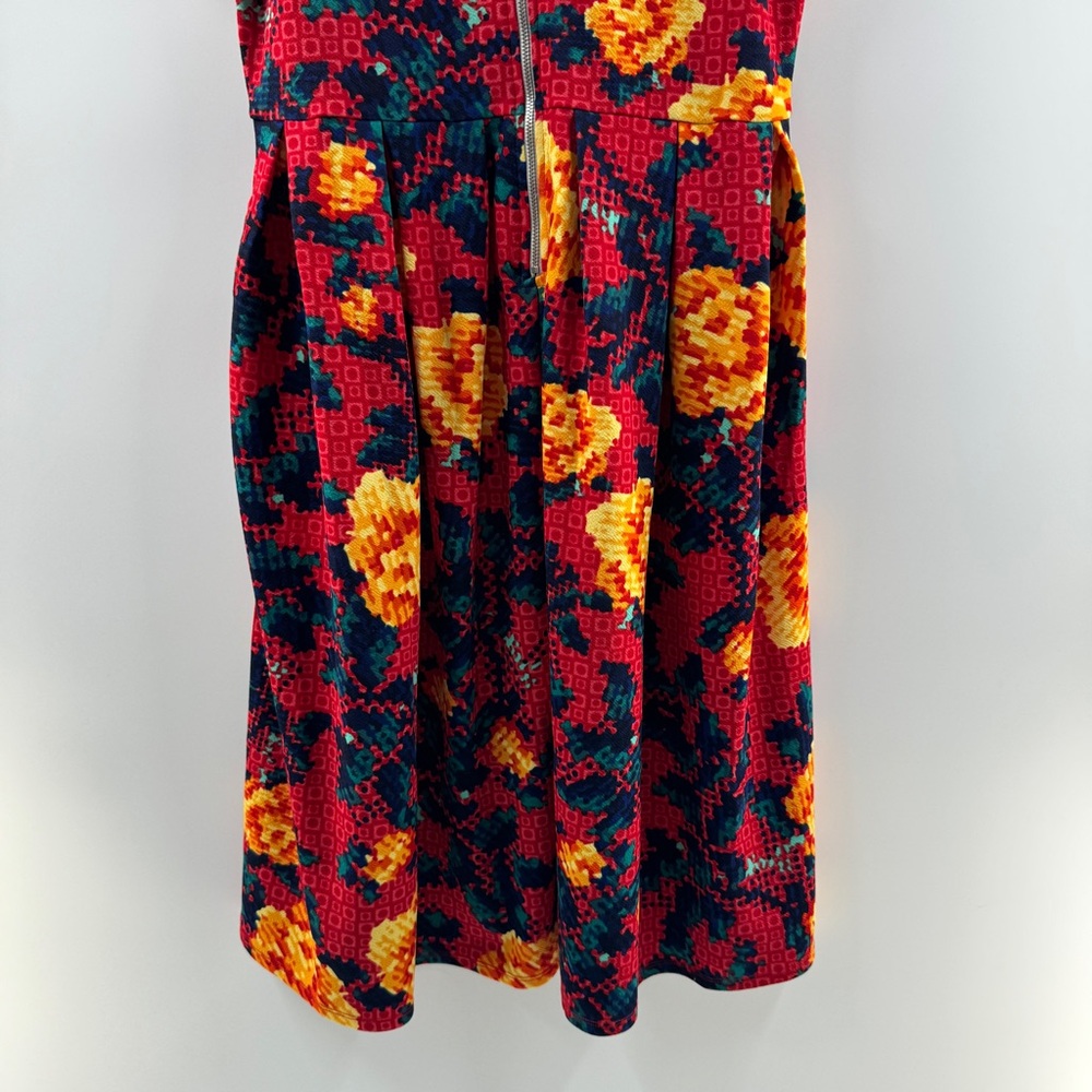 LuLaRoe Amelia Dress Floral Print Fit & Flare Size Large - Picture 7 of 7